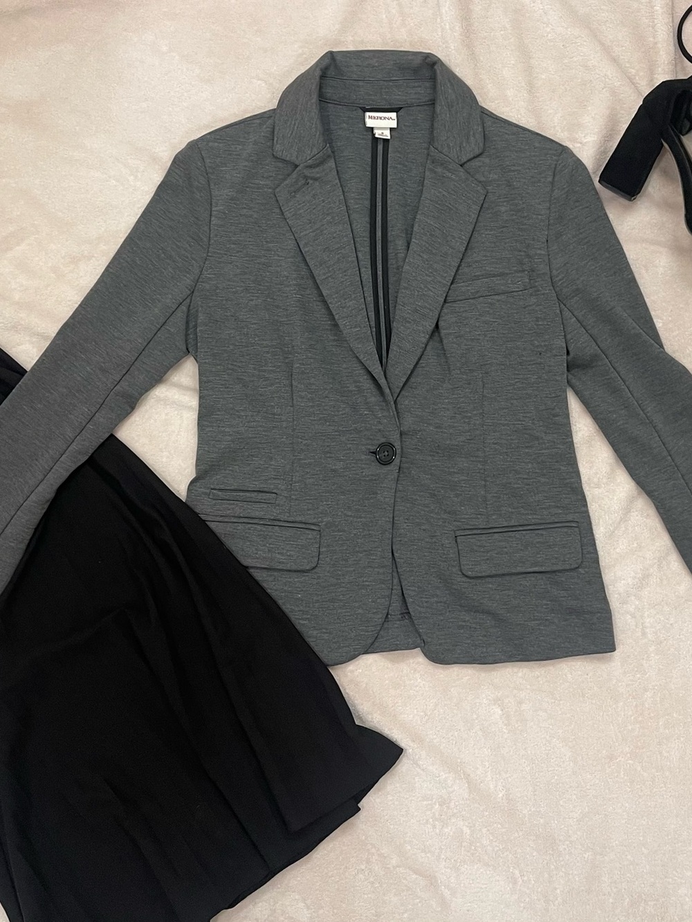 Merona Gray Knit One-Button Blazer Jacket